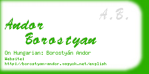 andor borostyan business card